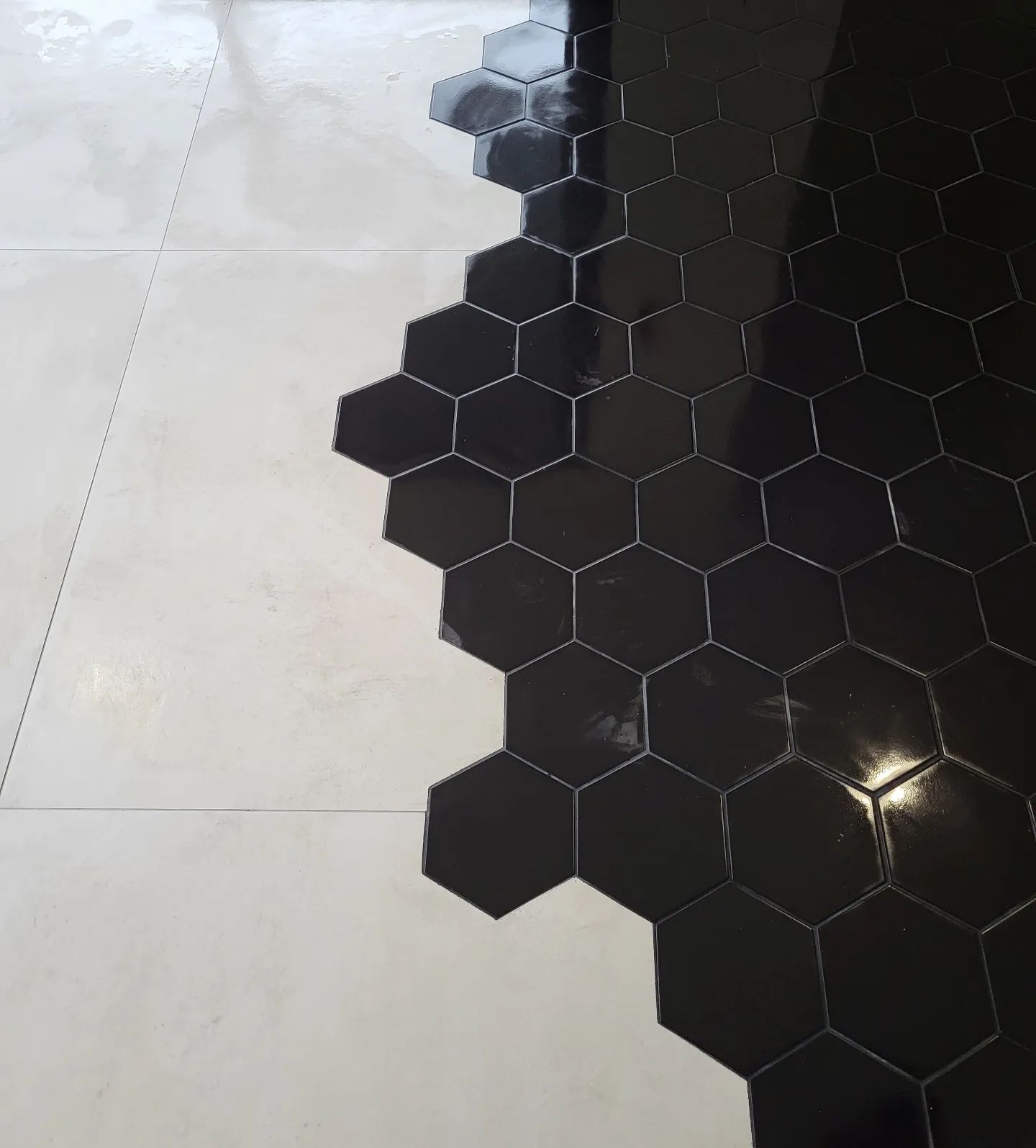 carreaux hexagonaux découpe
